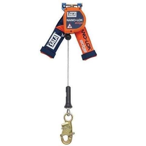 3M™ DBI-SALA® Nano-Lok™ Edge Self Retracting Lifeline, cable, quick connect, with a self-locking snap hook, 8 ft (2.4 m) web