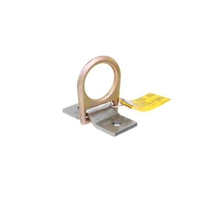 3M™ DBI-SALA® D-ring Anchorage Plate, with raw steel plate, silver, yellow zinc, 0.25 in x 2 in x 4.5 in (6 mm x 51 mm x 114 mm)