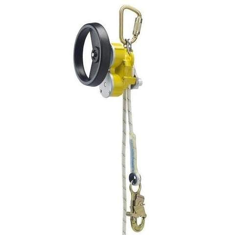 3M™ DBI-SALA® Rollgliss™ R550 Rescue and Descent Device, yellow, 100 ft (30.4 m), with a 4 ft (1.2 m) anchor sling, 2 carabiners and a carrying bag